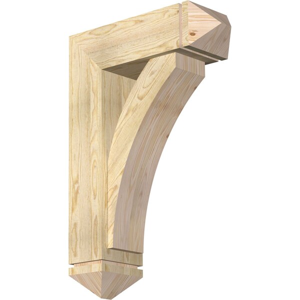 Ekena Millwork Thorton Arts and Crafts Rough Sawn Bracket w/ Offset Brace, Douglas Fir, 8"W x 24"D x 36"H BKT0806X24X36THR03RDF - main